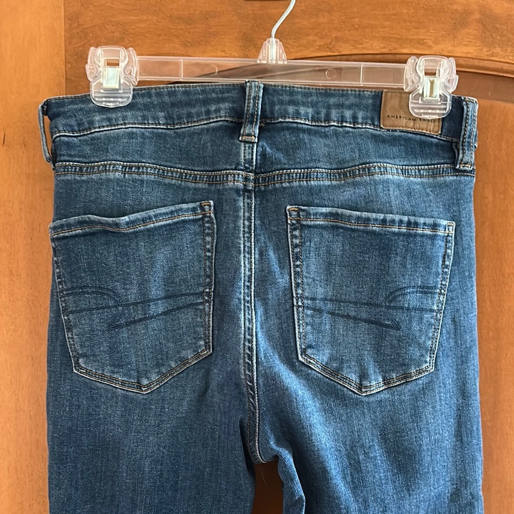 American Eagle Outfitters Super High Rise Jeggings Blue Skinny Jeans Sz 6